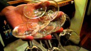 How To Carry 9 Wine Glasses One Hand [upl. by Knowling]