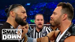 LA Knight amp Roman Reigns Exchange Words  WWE SmackDown Highlights 110323  WWE on USA [upl. by Fabrianne]