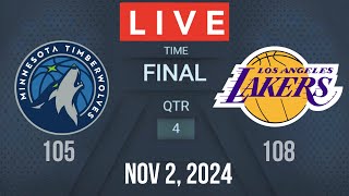 NBA LIVE MINNESOTA TIMBERWOLVES VS LOS ANGELES LAKERS I NBA 2K25 November 2 2024 I MIN vs LAL 2K25 [upl. by Kcireddor]