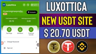 Luxottca New Usdt Earning Site TodayNew Usdt Trx Earning Platform New Usdt Investment Site [upl. by Zilef]