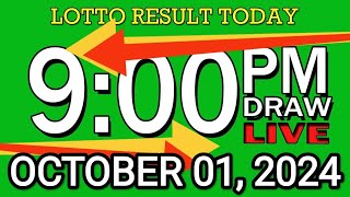 LIVE 9PM LOTTO RESULT TODAY OCT 01 2024 2D3DLotto 9pmlottoresultoctober012024 swer3result [upl. by Euqinitram]