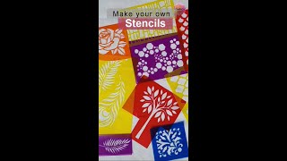 Make your own stencils for art and craft DIY stencil art and craft CreativeCat Handmade [upl. by Aitel326]