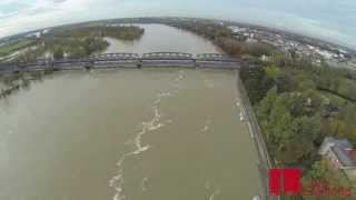 La piena del fiume Po a Cremona vista dal drone  PRO CREMONA [upl. by Euphemie]