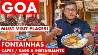 GOA  Fontainhas  Best Cafes Bars amp Restaurants Beautiful Latin Quarter in Panjim  Goa Vlog [upl. by Kcinomod]