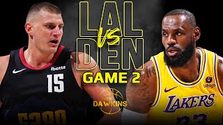 Los Angeles Lakers vs Denver Nuggets Game 2 Full Highlights  2024 WCR1  FreeDawkins [upl. by Sidman]