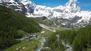 Cervinia Lago Blue y Matterhorn en Drone [upl. by Atinek344]