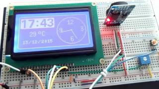 Relogio com Arduino LCD 128x64 e modulo RTC DS3231 [upl. by Storfer433]