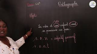 Cours  CE2  Français Orthographe  Les homophones son et sont  Mme Sarr [upl. by Elleron341]