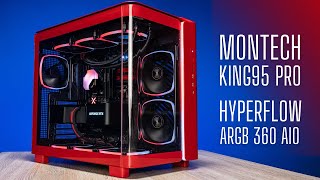 Montech Hyperflow ARBG 360  King 95 Pro  Red Ryzen 9  4080 Super PC Build [upl. by Gujral]