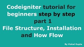 Codeigniter tutorial for beginners step by step  part 1 File Structure Installation and How Flow [upl. by Mclaughlin]