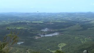 Brazilian President Bolsonaro flies over site of dam disaster [upl. by Rodrich97]