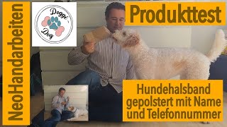 WolfsTau Hundezubehör  gepolstertes Hundehalsband mit Telefonnummer und Leine [upl. by Broadbent]