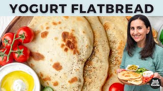 Yogurt Flatbread  4 INGREDIENT NAAN RECIPE [upl. by Finzer]