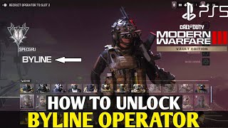 How to Unlock Byline MW3 Byline Operator  How to Get Byline MW3 Byline  Modern Warfare 3 Byline [upl. by Etnuhs]