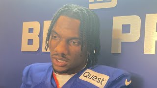 Malik Nabers Interview Part 1 “Scary” Concussion Travis Scott concert amp Giants return vs Eagles [upl. by Aninat]