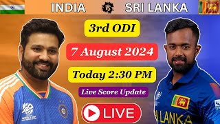 🔴LIVE  3rd ODI INDIA vs SRI LANKA 🔴 India Tour of Sri Lanka icc bcci cricket india srilanka [upl. by Tahmosh]