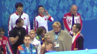 Sochi 2014 VolosozharTrankov MooreTowersMoskovich before warmup SP 00662 [upl. by Porush]