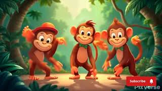 Monkey Dance Goes Viral  Nursery Rhymes  Funny Animal Dance  Kids Song  Kids Poem  Baby dance [upl. by Annekim]