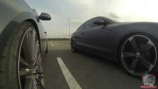 Audi A5 30 TDI vs Audi A4 32 FSI sound test acceleration 14 mile [upl. by Dimmick]