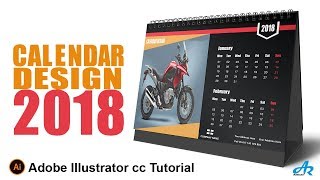 How to Create a Calendar in Illustrator cc 2018Desk Calendar Design Illustrator cc 2018 Tutorial [upl. by Annaoj]