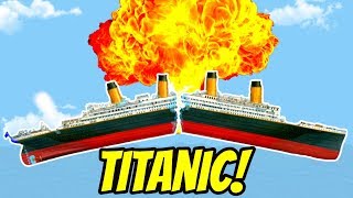 I BLEW UP THE TITANIC  Floating Sandbox Gameplay [upl. by Haram]