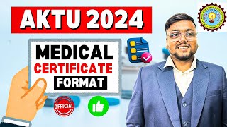 UPTU Medical Certificate 2024 📌  UPTU Counselling 2024  AKTU Counselling 2024 for BTech  UPTU [upl. by Ennayhc]