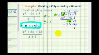 Ex 1 Divide a Trinomial by a Binomial Using Long Division [upl. by Cinamod]