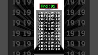 Find 91 iqtest puzzle maths mathematics riddles shorts gk quiz [upl. by Glendon284]