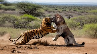 Lion VS Tiger 2023  Tiger VS Lion Real Fight  Tough Creatures  Natural Beasts [upl. by Olegnaed]