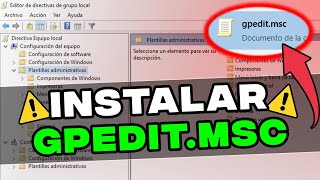 Instalar gpeditmsc en cualquier version de Windows 10 Editor de directivas de grupo local [upl. by Buckingham]