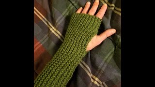 Easy Knit Fingerless Gloves Tutorial [upl. by Savell895]