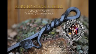 Forged Steak Flipper Easy Basic Blacksmithing Project Step by Step [upl. by Clynes]