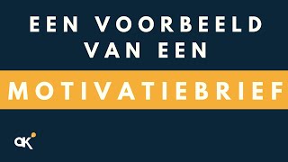 Voorbeeld motivatiebrief [upl. by Eleahcim]