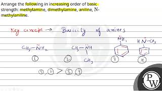 Arrange the following in increasing order of basic strength methylamine dimethylamine aniline [upl. by Felix891]