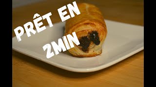 Petit pain façon quot Pain au chocolat  chocolatine quot prêt en moins de 2 min [upl. by Butch]