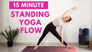 15 min STANDING YOGA FLOW  Yoga without mat  Yoga with Uliana [upl. by Nirrok214]