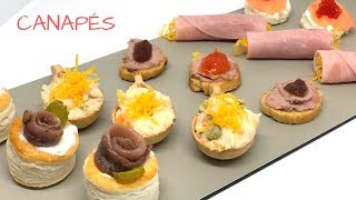 CANAPÉS  Fáciles y rápidos  5 tipos de canapés fríos [upl. by Aynam]