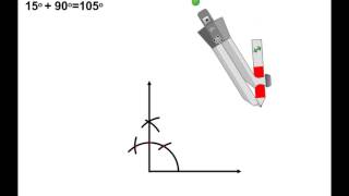 ANGLE CONSTRUCTIONS USING COMPASS  105 DEGREES [upl. by Amuh]