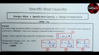 GCSE AQA  OCR  IGCSE  EDEXCEL Specific Heat Capacity SHC calculations  Energy [upl. by Dinesh]