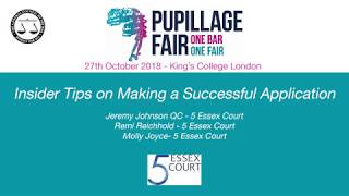 Bar Council Pupillage Fair 2018 Insider Tips on Making a Successful Application [upl. by Eniamart]