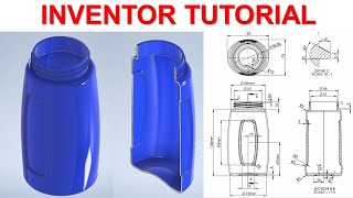 Inventor 2022 Tutorial 233  How to Surface Design Bottle [upl. by Arda3]