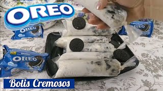 Bolis caseros cremosos de Oreo  Helado de oreo casero cremoso  Doblado a español latino [upl. by Tsui]