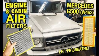 Replacing my FILTHY Mercedes G500 W463 Cabin amp Engine Air Filters  Cataclean Fuel Treatment [upl. by Modestia]