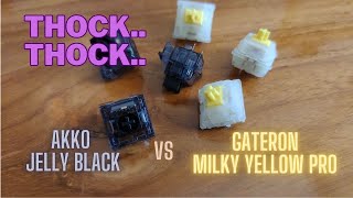 Akko Jelly Black vs Gateron Milky Yellow Pro stock  Sound Comparison [upl. by Octavia]