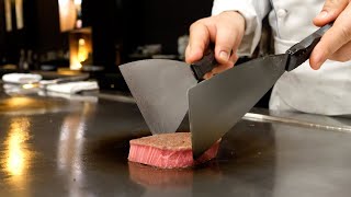 Bold and Delicate Teppanyaki Hiroshima A5 Wagyu Steak [upl. by Nnylharas]