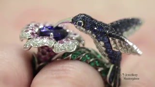 HOPI The Hummingbird ring Blue sapphire by Boucheron [upl. by Nan]