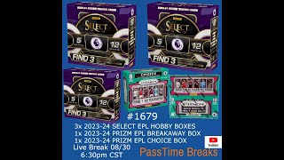 0830  202324 SELECT PRIZM PREMIER LEAGUE  5 Box Hobby Mix 1668 LIVE BREAK [upl. by Aniloj253]