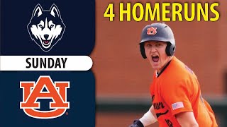 UConn vs 23 Auburn Baseball Highlights  4 HOMERUNS  College Baseball Highlights 2024 [upl. by Zahara]