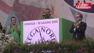 Pontida 2011 Bossi quotPremiership Berlusconi non è scontataquot [upl. by Cross]