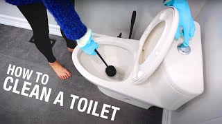 How to Clean a Toilet in Less Than 3 Minutes Cleaning Motivation [upl. by Marlette143]